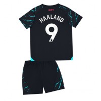 Manchester City Erling Haaland #9 Kolmas Peliasu Lasten 2023-24 Lyhythihainen (+ Lyhyet housut)